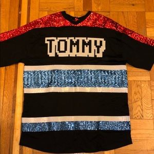 Hilfiger Collection T Shirt Dress w Sequin Stripes